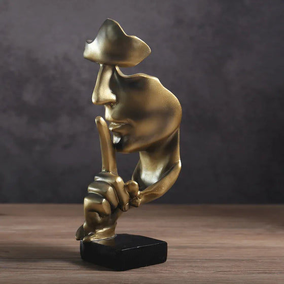 Silence Is A Gold Figure Abstract Crafts-DECORIZE