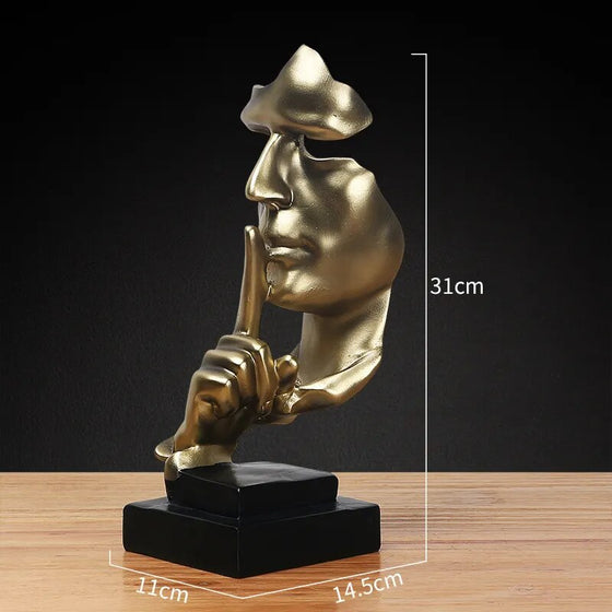 Silence Is A Gold Figure Abstract Crafts-DECORIZE