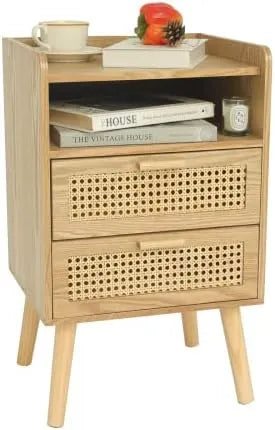 Century Modern Nightstand with Drawer-DECORIZE