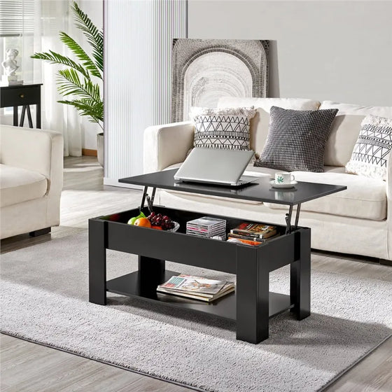 Rectangle Wooden Lift Top Coffee Table-DECORIZE