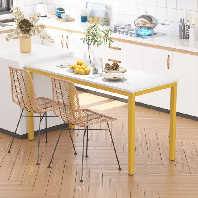  Home Kitchen Dining Table with Gold Frame-DECORIZE