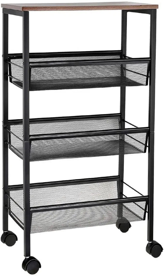 Rustic 3-Tier Metal Wire Storage Kitchen-DECORIZE