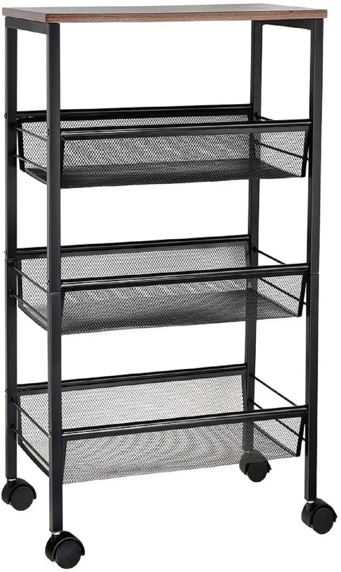  Rustic 3-Tier Metal Wire Storage Kitchen-DECORIZE