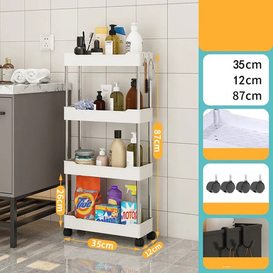 3/4Tier Durable Rolling Trolley Rack Kitchen-DECORIZE