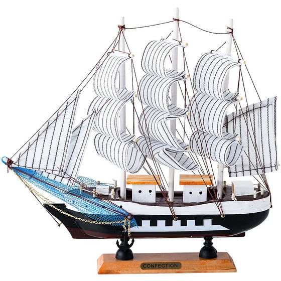 Wooden Sailboat Crafts Nautical Decoration-DECORIZE