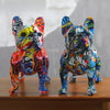 Colorful Standing French Bulldog Resin Statue-DECORIZE