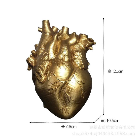 Heart-shaped vase resin vase-DECORIZE