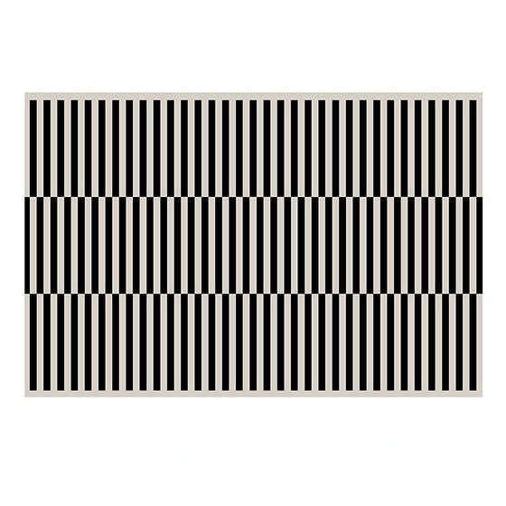 Retro Black White Striped Carpet-DECORIZE