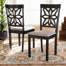  Dark Brown Wood 2-Piece Dining Chair Set-DECORIZE