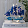 Wooden Sailboat Crafts Nautical Decoration-DECORIZE