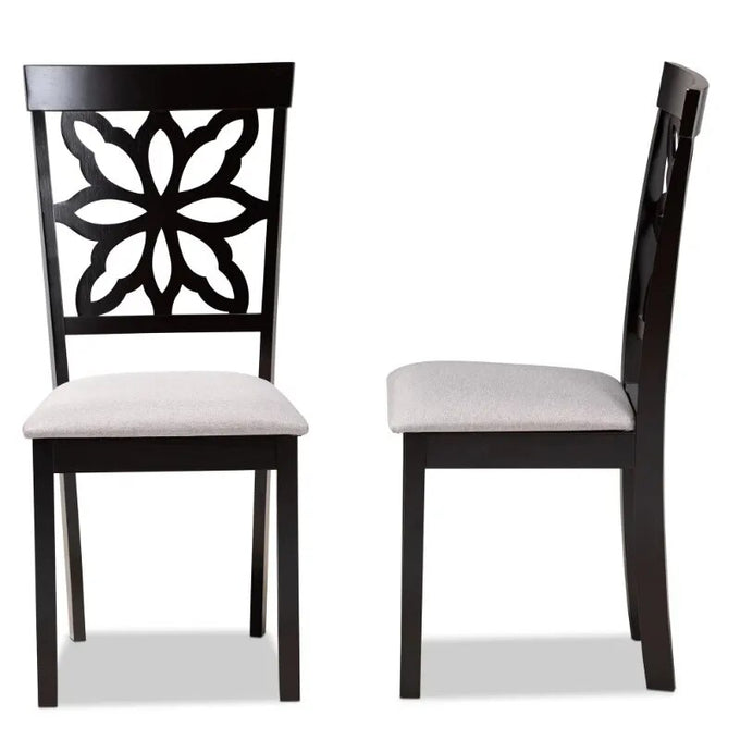  Dark Brown Wood 2-Piece Dining Chair Set-DECORIZE