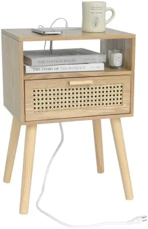 Century Modern Nightstand with Drawer-DECORIZE