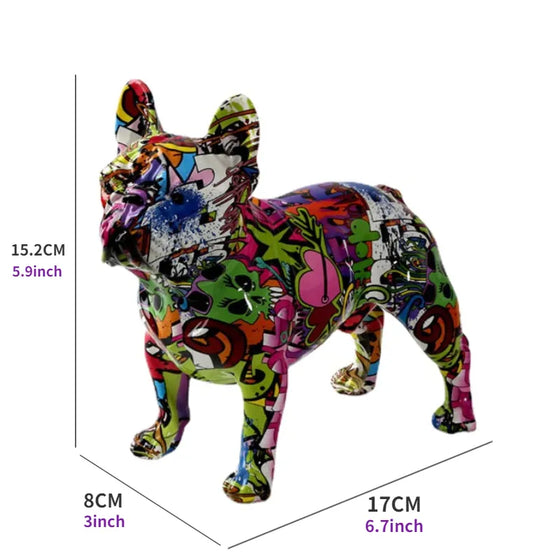 Colorful Standing French Bulldog Resin Statue-DECORIZE