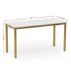 Home Kitchen Dining Table with Gold Frame-DECORIZE