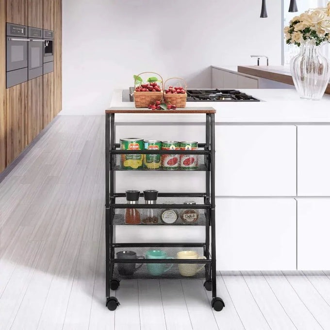  Rustic 3-Tier Metal Wire Storage Kitchen-DECORIZE