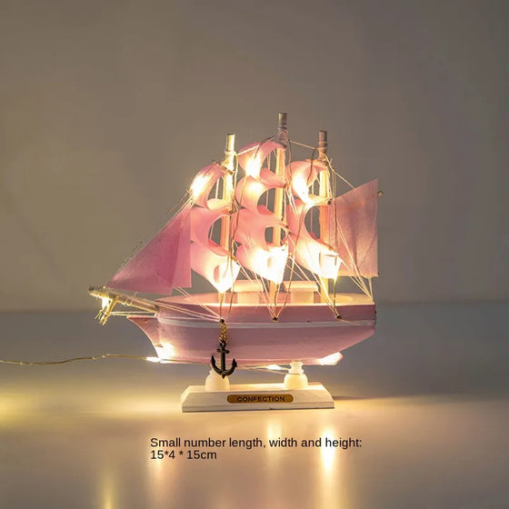 Wooden Sailboat Crafts Nautical Decoration-DECORIZE