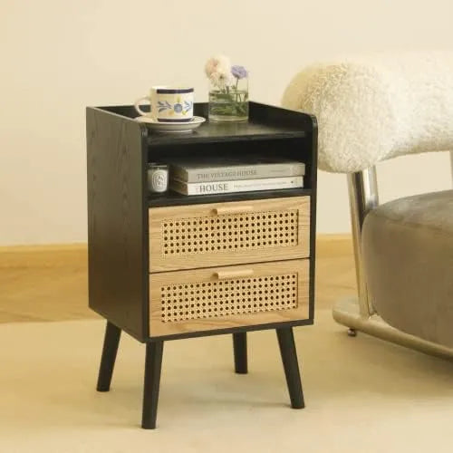 Century Modern Nightstand with Drawer-DECORIZE