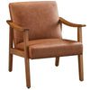 Alden Design Faux Leather Accent Chair-DECORIZE