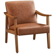  Alden Design Faux Leather Accent Chair-DECORIZE