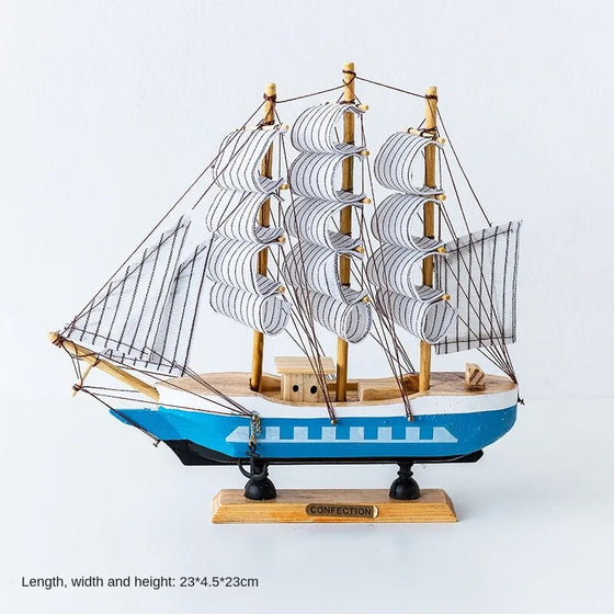 Wooden Sailboat Crafts Nautical Decoration-DECORIZE