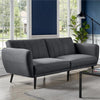 Fabric Convertible Ribbed Folding Futon Sofa-DECORIZE