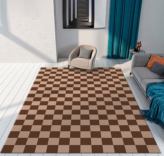 Color Checkerboard Plaid Carpet-DECORIZE