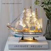 Wooden Sailboat Crafts Nautical Decoration-DECORIZE