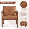 Alden Design Faux Leather Accent Chair-DECORIZE