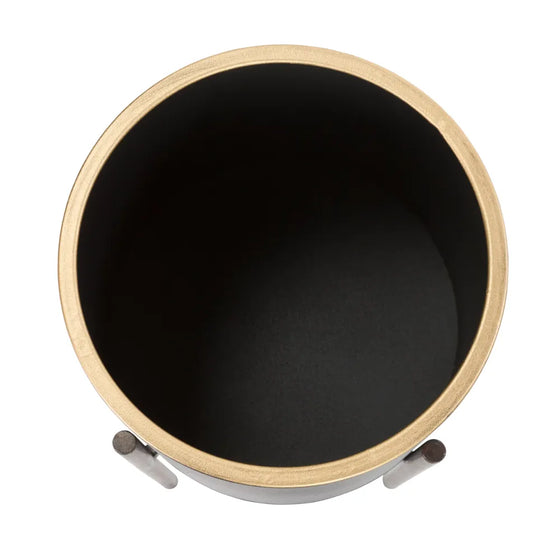 Jaxon Modern Black Planters (Set of 2)-DECORIZE