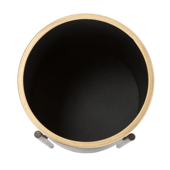  Jaxon Modern Black Planters (Set of 2)-DECORIZE