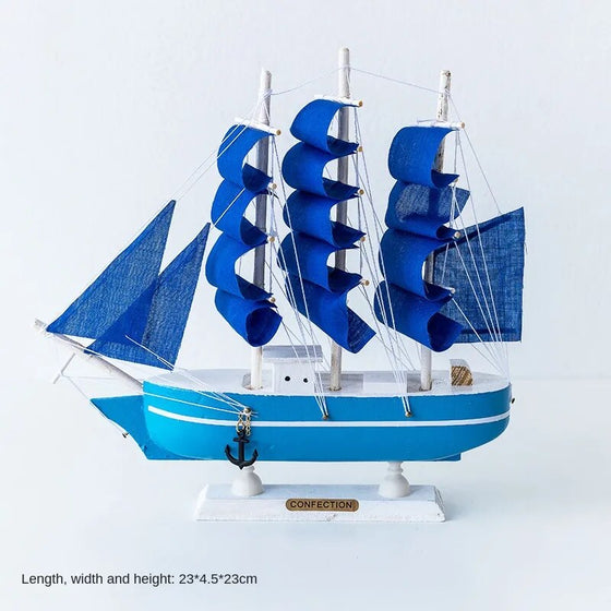 Wooden Sailboat Crafts Nautical Decoration-DECORIZE