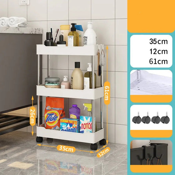 3/4Tier Durable Rolling Trolley Rack Kitchen-DECORIZE