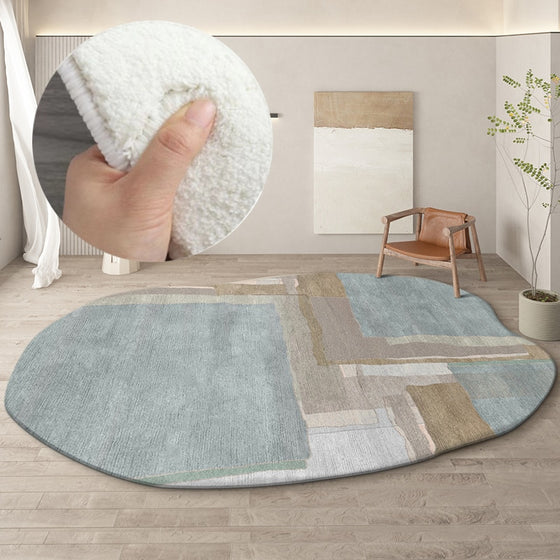 Irregular Round Living Room Carpet-DECORIZE