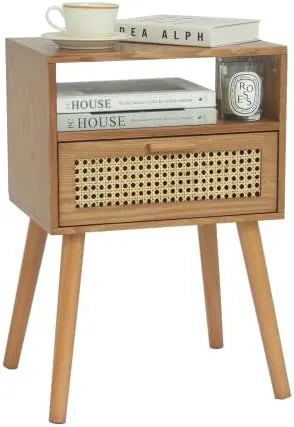 Century Modern Nightstand with Drawer-DECORIZE