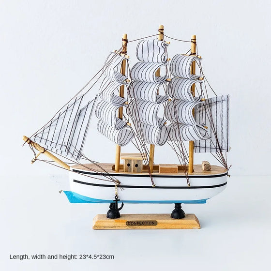 Wooden Sailboat Crafts Nautical Decoration-DECORIZE