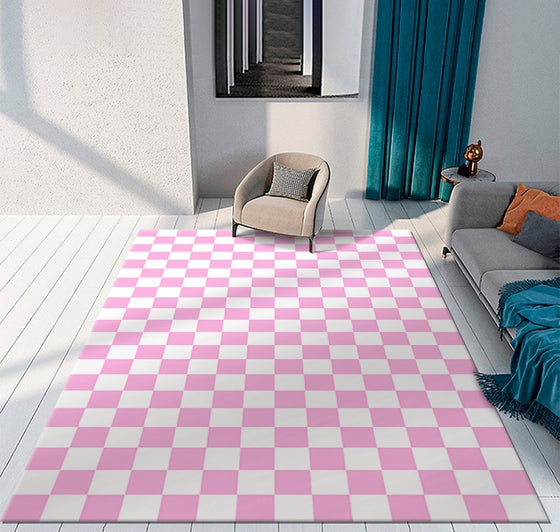 Color Checkerboard Plaid Carpet-DECORIZE