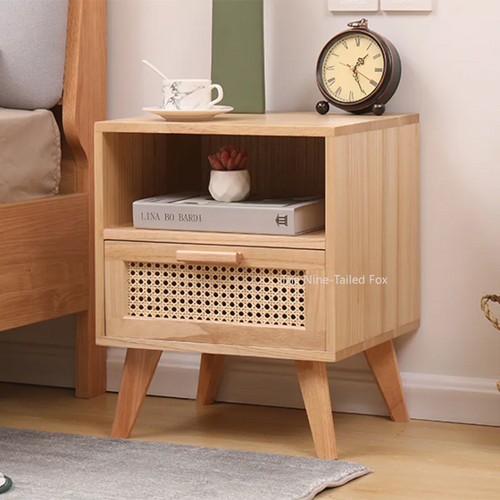 Wood Bedroom Bedside Table-DECORIZE