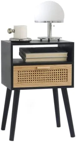 Century Modern Nightstand with Drawer-DECORIZE