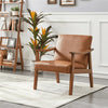 Alden Design Faux Leather Accent Chair-DECORIZE