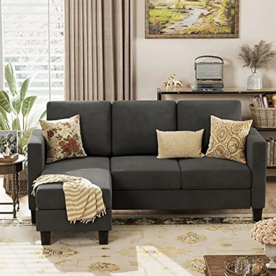 Convertible Sectional Small Sofa L-Shaped-DECORIZE