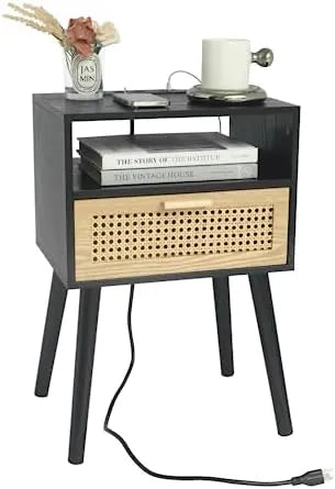 Century Modern Nightstand with Drawer-DECORIZE