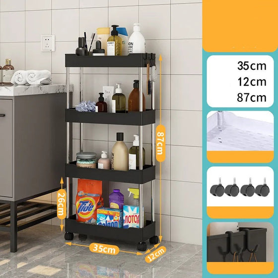 3/4Tier Durable Rolling Trolley Rack Kitchen-DECORIZE