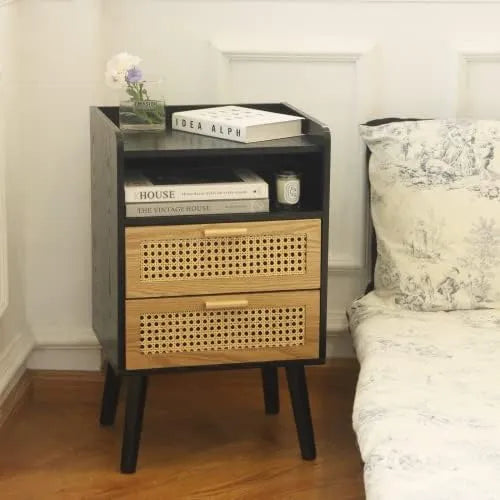 Century Modern Nightstand with Drawer-DECORIZE