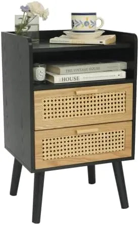 Century Modern Nightstand with Drawer-DECORIZE